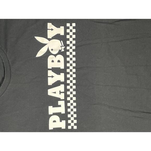 Playboy Black With White Bunnies Long Sleeve Graphic - Shirt Size Medium - Picture 3 of 5